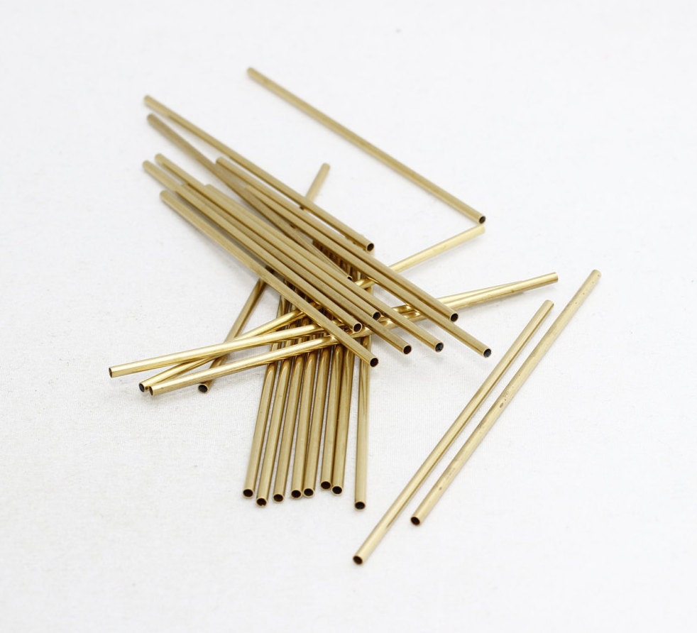 25 Pcs 2x70mm Raw Brass Tube Beads Tubes Round Tube Beads Etsy