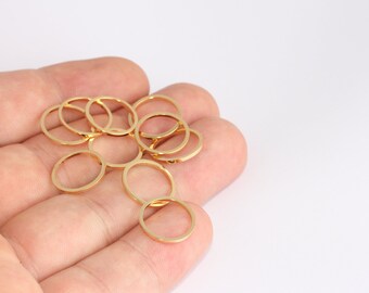 24k Shiny Gold Plated Closed Rings, 14mm Circle Connectors, SLM770