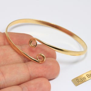Raw Brass Bracelet Bangle, Waved Bracelet Cuff, Wrapping Handmade Bracelet, Stacking Cuff Bracelets, Raw Brass Jewelry, BRT92-2