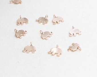 5 Pcs 8x10mm Rose Gold Elephant Charm, Tiny Elephant Charm, Elephant Pendant, Dainty Charms, Rose Gold Plated Findings, Charms, ROSE120