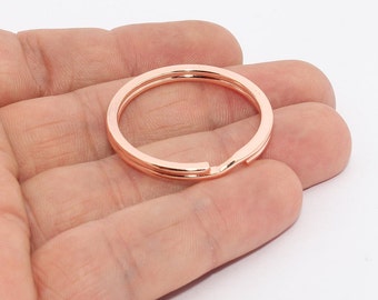 33mm Rose Gold Plated Key Chain Ring, Craft Supplies, MTE964