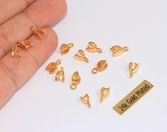 5x9mm 18k Shiny Gold Crimp Beads, Hole 1.60mm Bead Crimps, Ball Chain Clasps, Bead Tips, Gold Plated Findings, XP535