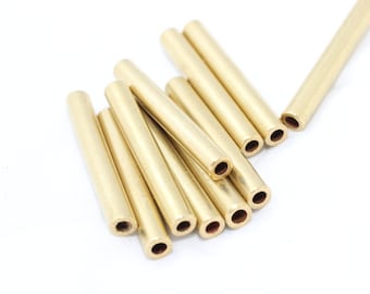 20 Pcs 4x30mm Raw Brass Tube Beads , Extra long tubes - Brass Findings , TBR1