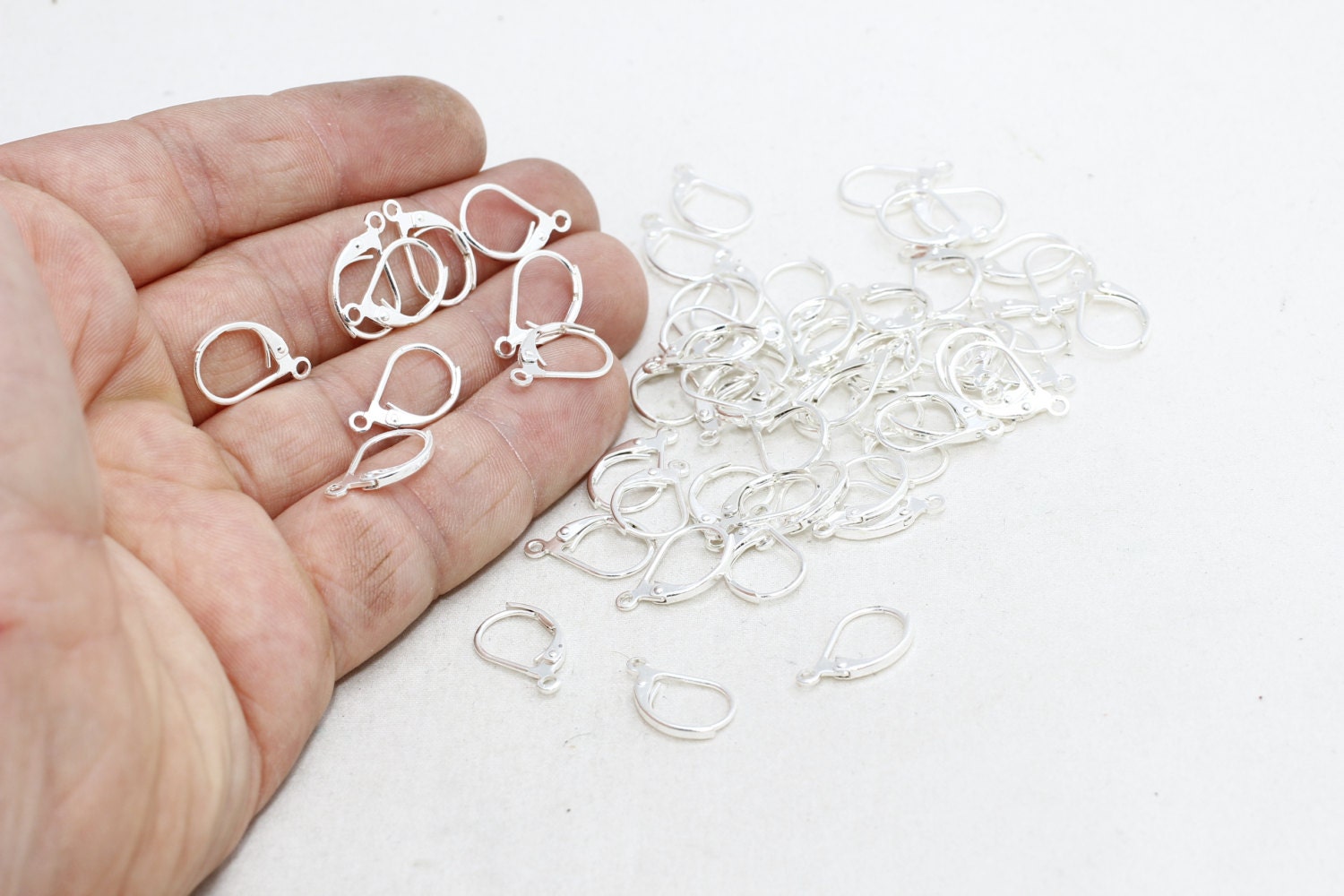 Silver Plated Leverback Earring Clasp 16x10mm leverback Etsy