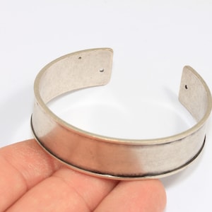 15 mm antieke zilveren armband, ingelegde armband, zilveren manchetarmband, kanaalarmband, armband, verzilverde bevindingen, CHK251-2