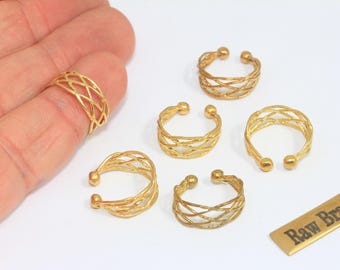 15mm Raw Brass Ring, Lace Ring, Mesh Ring, Delicate Rings, Dainty Ring, Adjustable Brass Ring, Raw Brass Rings, LRS, AE246