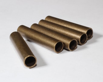 20 piezas 6x30mm bronce plateado tubos redondos, cuentas de tubo, colgantes de tubo largo, espaciador de tubo, conector de tubo de collar, hallazgos de bronce plateado, ANS9