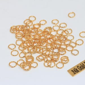 50 Pcs 20 Ga 6mm 24k Shiny Gold Jump Rings, Gold Connector, Open Jump Rings, Bulk Gold Jump Rings, Jewelry Making Supplies, LFJ, DOM4