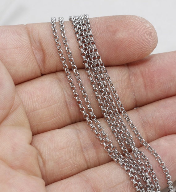 5Feet Tiny Silver Plated Cable Soldered Chain links 2mm-Jewelry Making Finding