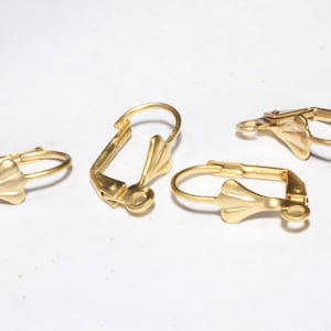 9x17mm 24k Shiny Gold Earrings, Leverback Earrings, Leverback Ear Hook, Earring Findings, Earrings, Gold Plated Findings, LH, BRT518