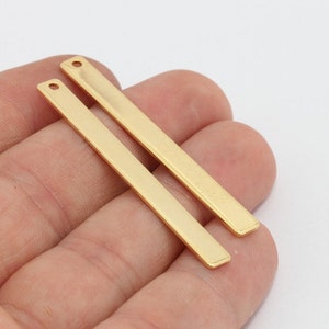 5x50mm 24k Shiny Gold Nameplate Bar, Solid Bar, Personalized Bar Halskette, Stamping Blank, Custom Bar Halskette, Bar Halskette, MTE1099