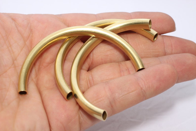 5 Pcs 70mm Raw Brass Curved Tubes Cuff Bracelet Semi Circle Etsy