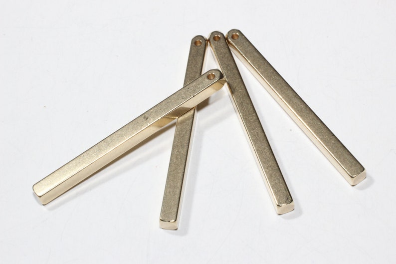 Personalized Bar 10 Pcs 4x50mm Raw Brass Bar Stamping Bar Raw Brass Findings Bar Necklace Brass Bar Pendant Nameplate Bar PND11 BT