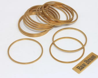 20 Pcs 30mm Raw Brass Closed Ring, Round Connectors, Brass Hoops, Circle Connectors, Circle Charms, Raw Brass Findings, BR, CHK245
