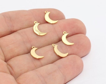 MCH Moon Necklace Charms Rose Gold Charm MTE985 Moon Pendant Rose Gold Plated Pendant 13x23mm Rose Gold Moon Charms Moon Earrings