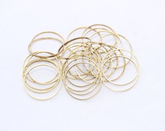50 Raw Brass Closed Rings, 18mm Circle Connectors, CHK243