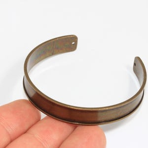 8mm Antique Bronze Plated Bracelet, Inlay Bracelet, Cuff Bracelet, Channel Bracelet, Bracelet Bangle, Bronze Plated Findings, CHK191-1