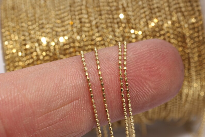 66 Feet 1mm Raw Brass Ball Chain Faceted Ball Chain Bulk Lot Etsy