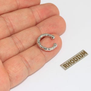Brinco de argola de 16 mm banhado a ródio, delicado, em formato de osso, joia de latão, BRT883