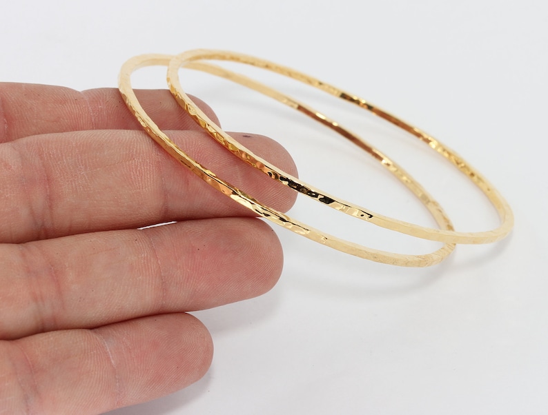 24k Shiny Gold Bracelet Hammered Bracelet Domed Bracelet | Etsy