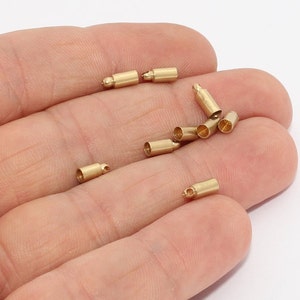 50 Pcs Inner Size 2,5mm Raw Brass End Caps, Solid Brass End Caps, Bead Caps, Cones, Tube End Caps, Cord End Caps, Raw Brass Findings, AE223