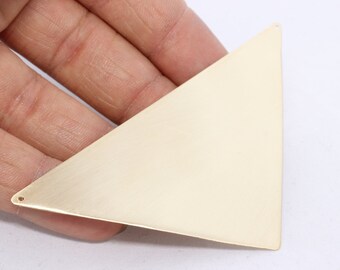50x98mm Raw Brass Triangle Charms, Triangle Pendant, Large Brass Necklace Pendant, Triangle Necklace, Raw Brass Findings, AC41-1