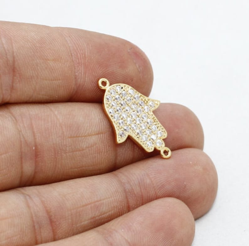Collana Girocollo Hamsa Con Cristallo E Strass - Mano Di Fatima Dorata - Gioiello Boho Per Donna E Ragazza - 2