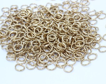 100 Pcs 17 Ga 8mm Brass Jump Rings, Tiny Jump Ring Connector, Open Jump Rings, Split Rings, Brass Connector, Raw Brass Findings, ER, HLS12