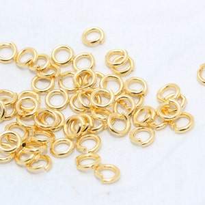 17 Ga 6mm 24k Shiny Gold Jump Rings, Gold Connector, Open Jump Rings, Bulk Gold Jump Rings, Jewelry Making Supplies, HFJ, DOM7