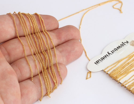 12mm 24k Shiny Gold Curb Chains Tiny 
