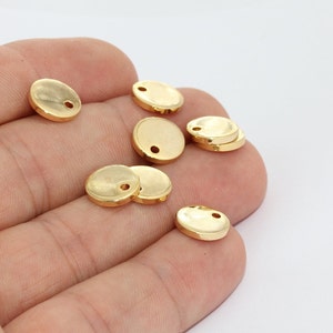 10mm 24k Shiny Gold Coins, Round Charms, Disc Charms, Personalized Disc, Stamping Tag, Coins, Bracelet Coins, Gold Plated Findings, MTE1409