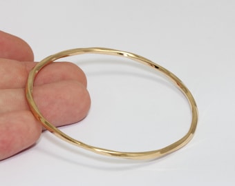 24k Shiny Gold Bracelet, Tiny Gold Hammered Bracelet, Wire Bracelet, Stacking Bracelets, Bracelet Bangle, Gold Plated Bracelets, CHK378