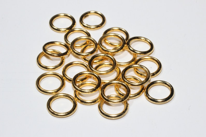 25 Pcs 9mm 24K Gold Plated Connectors Closed Ring Round Etsy