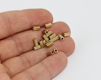 50 Pcs 3x6mm Raw Brass Spacer Tubes, Tube Beads, Round Tubes, Spacer Tube Beads, Round Tubes, Gold Plated Beads, Raw Brass Findings, AE146