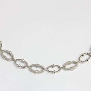 7&#39;&#39; Rhodium Plated Bracelets, Ready Bracelet, Micro Pave Bracelet, Link Chain Bracelets, CZ Link Bracelet, Silver Plated Findings, CHK622