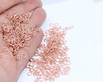 20 Ga 6mm Rose Gold Jump Rings, Rose Gold Connector, Open Jump Rings, Bulk Rose Gold Jump Rings, Jewelry Making Supplies, LFJ, ROSE341