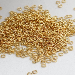 23 Ga 3mm 24k Shiny Gold Jump Rings, Gold Connector, Open Jump Rings, Bulk Gold Jump Rings, Jewelry Making Supplies, DFJ, BRT333