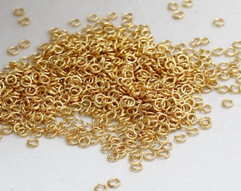 100 Pcs 23 Ga 3mm 24k Shiny Gold Jump Rings, Gold Connector, Open Jump Rings, Bulk Gold Jump Rings, Jewelry Making Supplies, DFJ, CHK495