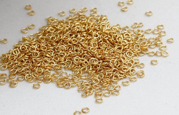 23 Ga 3mm 24k Shiny Gold Jump Rings, Gold Connector, Open Jump Rings, Bulk Gold Jump Rings, Jewelry Making Supplies, DFJ, CHK495