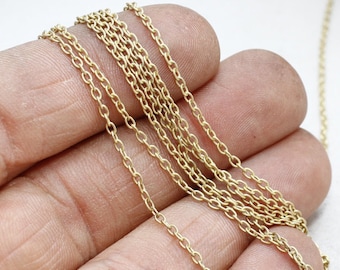 1,4x2mm Raw Brass Chain, Raw Brass Curb Chain, Brass Rolo Chain, Soldered Chains, Cable Chain, Box Chain, Raw Brass Chains, BXB36-1