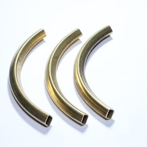 6 Stück 5x5x65mm Geschwungene Röhren Charms, Geschwungene Röhren Metallperlen, Röhrenleiste, Rohmessing Gebogene Rohre, RohmessingTeile, CHK513