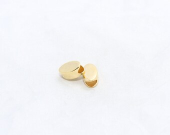 9x14mm 24k Shiny Gold Oval Beads, Large Hole Beads, Oval Beads, Oval Charms, Bracelet Charms, Charms, Gold Plated Findings, LK, MTE54