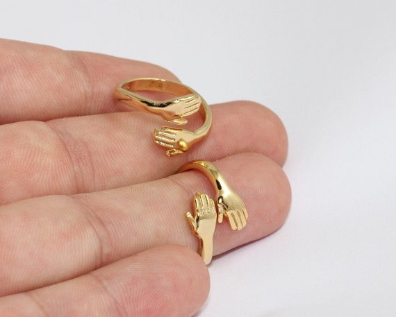 17-18mm 24k Shiny Gold Rings Gold Hands 