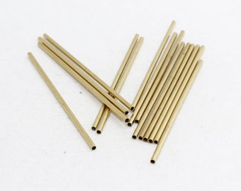 50 Pcs 2x50mm Raw Brass Tube Beads, Tube Beads, Round Tubes, Spacer Tube Beads, Tubes, Geometric Charms, Raw Brass Findings, KP, TBR52