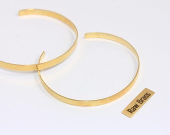 Raw Brass Cuff Bracelet, Minimalist Adjustable Bangle (4,5mm), TVF53