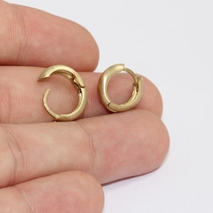 13mm Raw Brass Oorbellen, Kleine Leverback Hoops, Small Hoop Oorbellen, Ronde Oorbellen, Brass Earring Hoops, Brass Earring Bevindingen, MLS456