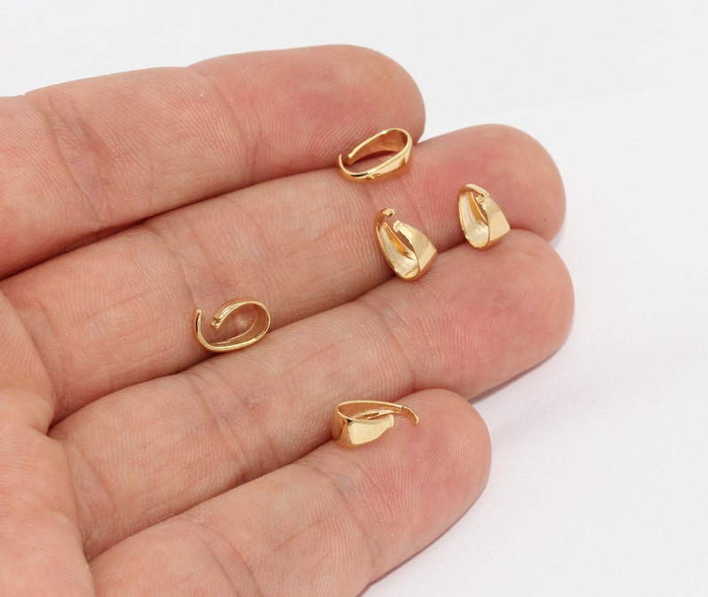 9mm 24k Shiny Gold Pinch Bails Pendant Bails Charm Pinch Etsy