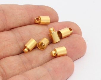 Inner Size 5mm 24k Matt Gold Bead Caps, Cord End, Cord Tip, End Cap, Bead Cap, Tassel End Caps, Gold Plated Findings, DI, MTE873