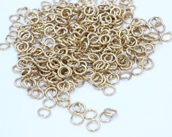 100 anneaux en laiton brut, calibre 17, 7 mm, Connecteur en laiton brut, Anneaux sautants ouverts, Anneaux sautants en laiton brut en vrac, Fournitures pour fabrication de bijoux, SFJ, HLS11