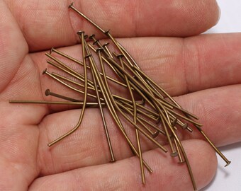 20 Ga 100 Stück 20,30, 35 mm Antique Bronze Nietstifte Messing Kopf Stift, CLS